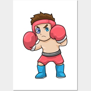 Boxer with Head Protection & Boxing gloves Posters and Art